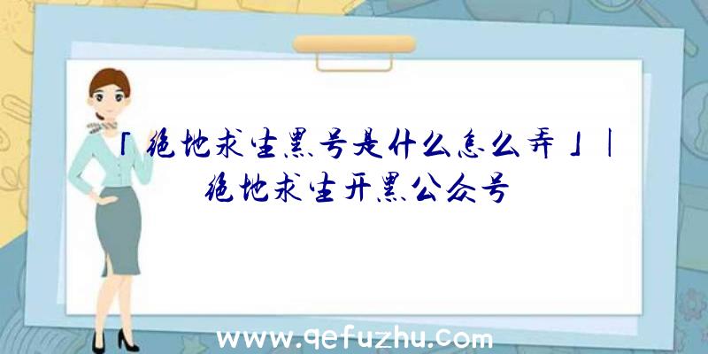 「绝地求生黑号是什么怎么弄」|绝地求生开黑公众号